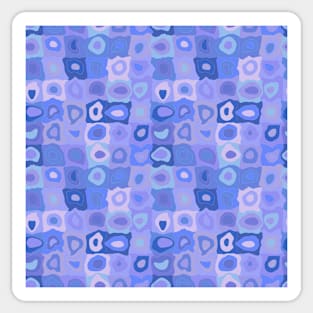 French Lavender Garden  - Retro Geometric Wobbly Square Grid Pattern Sticker